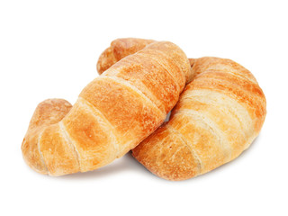 fresh and tasty croissant isolated on white background