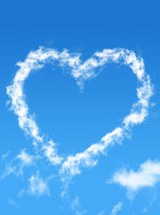 Blue sky with cloud style heart