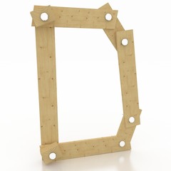 One letter wooden alphabet, isolated on white