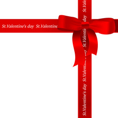 バレンタイン　ハート　赤　リボン