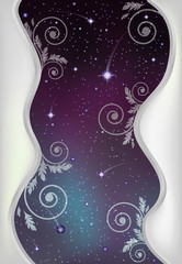 Stars Night Sky banner, vector illustration