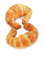 fresh and tasty croissant isolated on white background