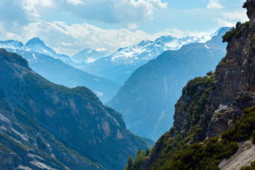 Summer mountain view from Stelvio pass (Italy)