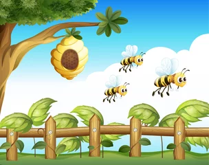 Fotobehang de drie bijen © GraphicsRF