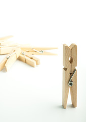 Wooden clothes pegs
