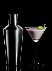 Cream cocktail and shaker