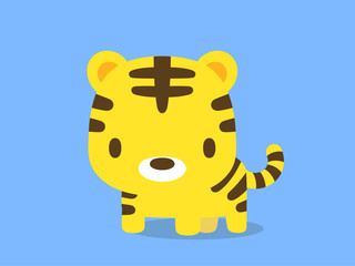 トラのイラスト　ウルトラマリンライト