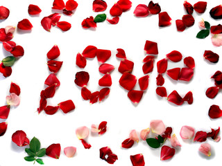 word love of rose petals