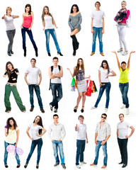 Fototapeta premium young people smiling over white background