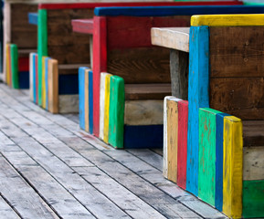 colorful  benches