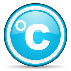 celsius blue glossy icon on white background