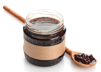 tasty berry jam, isolated on white