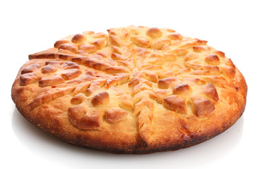 tasty homemade pie, isolated on white