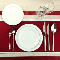 holiday table setting, close up