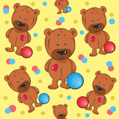 Seamless illustration of a bear