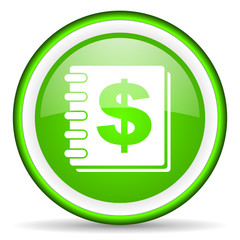 money green glossy icon on white background