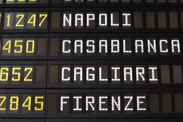 Flight destinations - Napoli, Casablanca, Cagliari