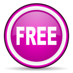 free violet glossy icon on white background