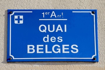 Plaque du quai des Belges au Vieux-Port à Marseille