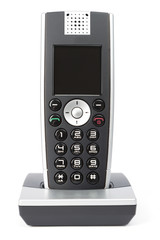 modern wireless telephone in white background