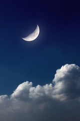 night sky with moon and clouds - 48568308