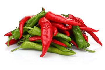 Green and red peppers