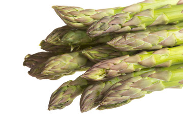 fresh asparagus spears isolated on white