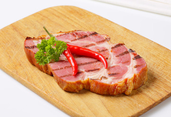 Grilled pork steak