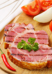 Grilled smoked pork