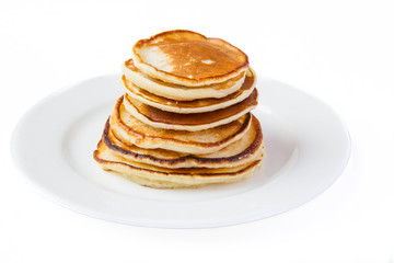 Isolated pancakes on a plate