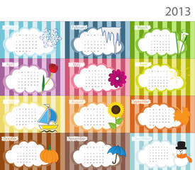 Calendar pages for 2013