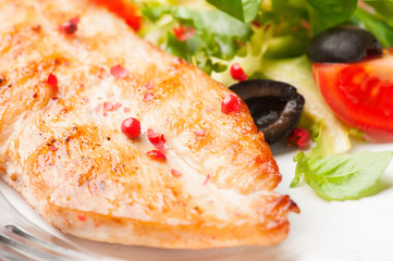 Grilled chicken fillet with vegetables