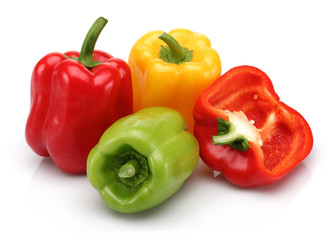 Red, yellow and green bell pepper group