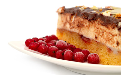 peace of cake with red currants
