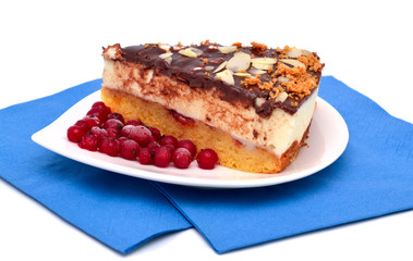 peace of cake with red currants