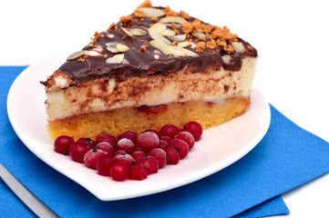 peace of cake with red currants