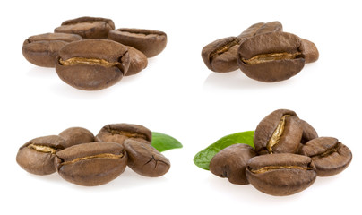 coffee beans collage  on white