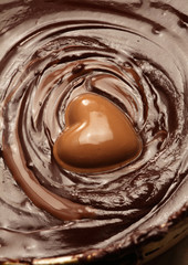 Melting chocolate heart