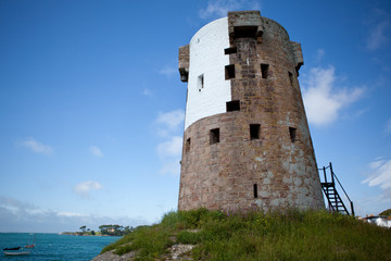 Fototapeta na wymiar Le Hocq Martello Tower, Jersey, Channel Islands