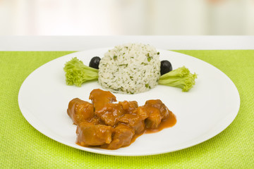 Pork stew with tomato sauce