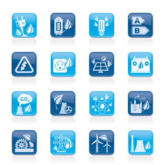 Green energy and environment icons - vector icon set