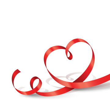 Herzförmiges rotes Geschenkband