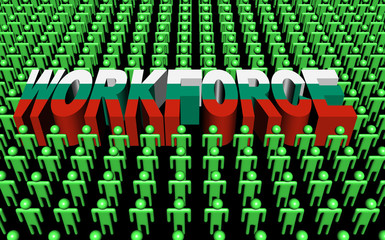 Fototapeta premium Bulgaria workforce with flag text illustration