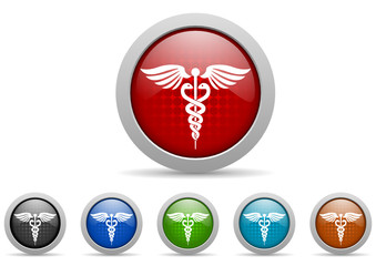 caduceus vector icon set