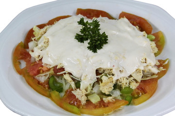 Isolated Close Up Chicken Mayonnaise Salad