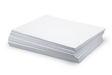 Stack white paper isolated