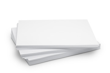 Stack white paper isolated