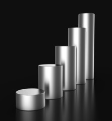 Aufwärtstrend aus Silber - 3D Diagramm 1