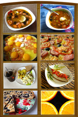 Collage from photos of various dishes
