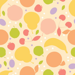 Vector sweet colorful fruit seamless pattern background with